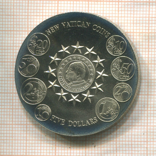 5 долларов. Либерия 2002г