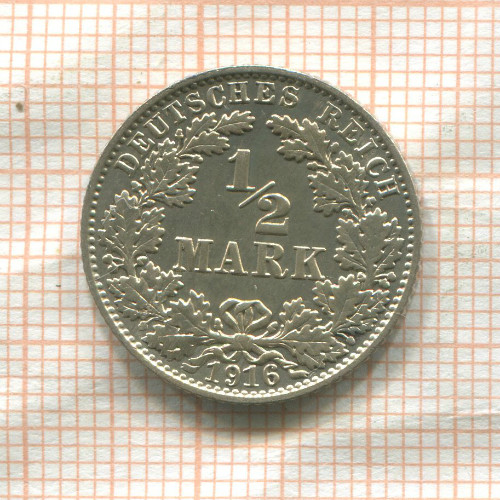 1/2 марки. Германия 1916г