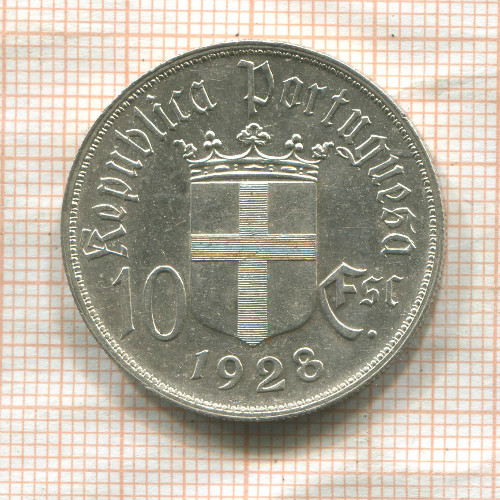 10 эскудо. Португалия 1928г
