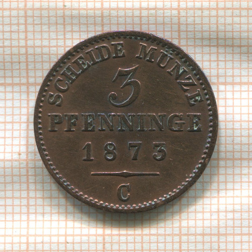 3 пфеннинга. Пруссия 1873г