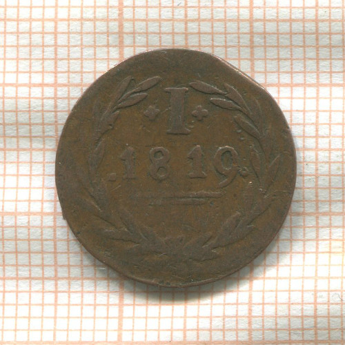 1 пфенниг. Франкфурт 1819г