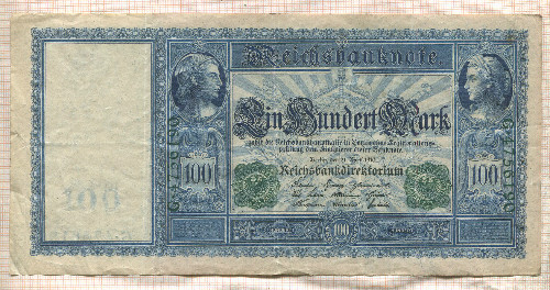 100 марок. Германия 1910г
