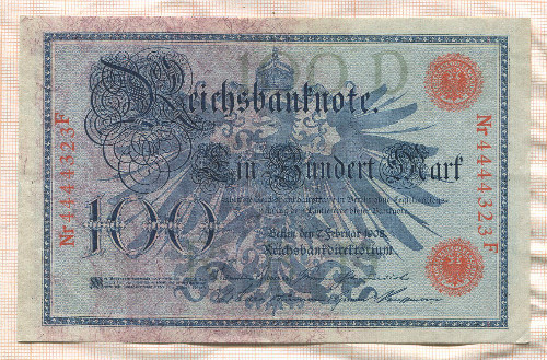 100 марок. Германия 1908г