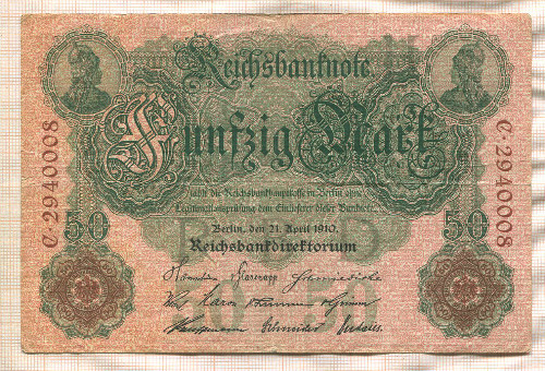 50 марок. Германия 1910г
