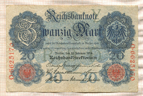 20 марок. Германия 1914г