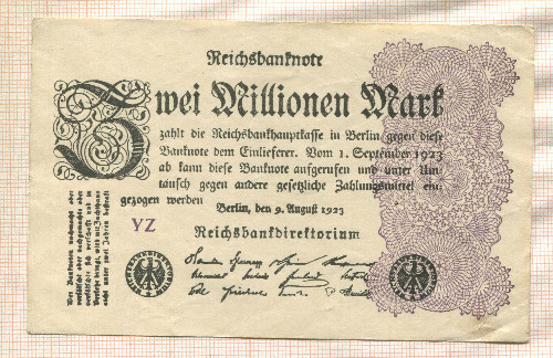 2000000 марок. Германия 1923г