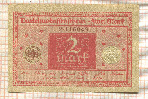 2 марки. Германия 1920г