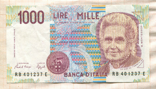 1000 лир. Италия 1990г