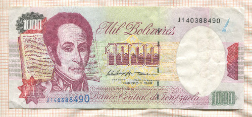 1000 боливаров. Венесуэла 1998г