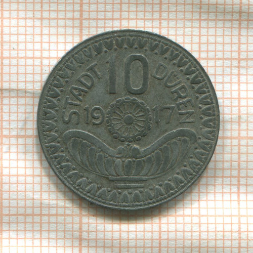 Нотгельд. 10 пфеннигов. Германия. Дюрен