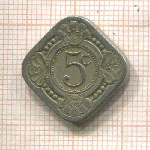 5 центов. Нидерландские Антильские острова 1963г