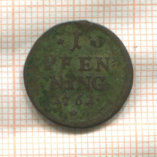 1 пфеннинг. Бавария 1761г