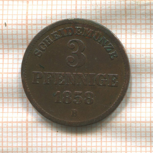 3 пфеннига. Биркенфельд 1858г