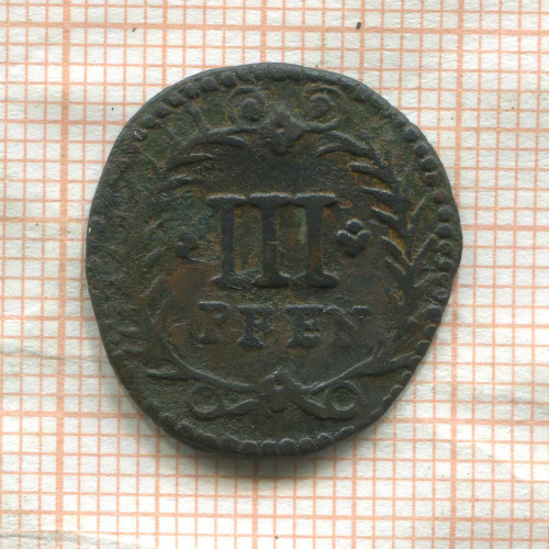 3 пфеннига. Хамм 1737г