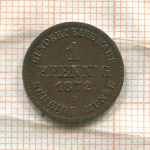 1 пфенниг. Мекленбург-Шверин 1872г