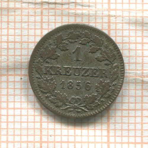1 крейцер. Бавария 1856г