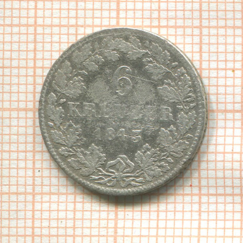 6 крейцеров. Гессен 1843г
