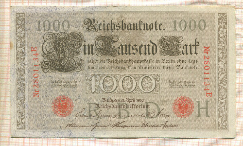 1000 марок. Германия 1910г