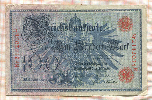 100 марок. Германия 1908г