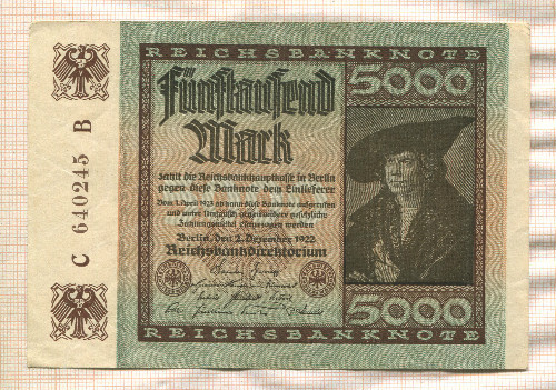 5000 марок. Германия 1922г
