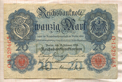 20 марок. Германия 1914г