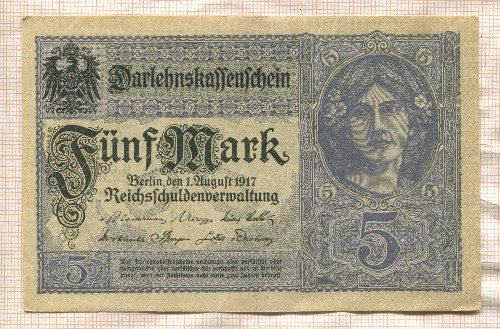 5 марок. Германия 1917г