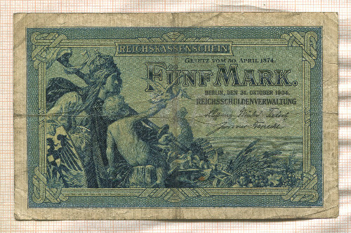 5 марок. Германия 1904г