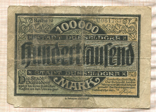 100000 марок. Германия 1923г
