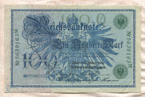 100 марок. Германия 1908г