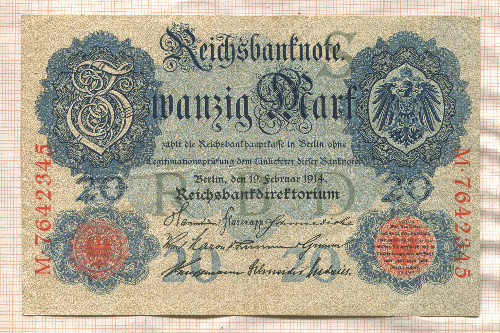 20 марок. Германия 1914г