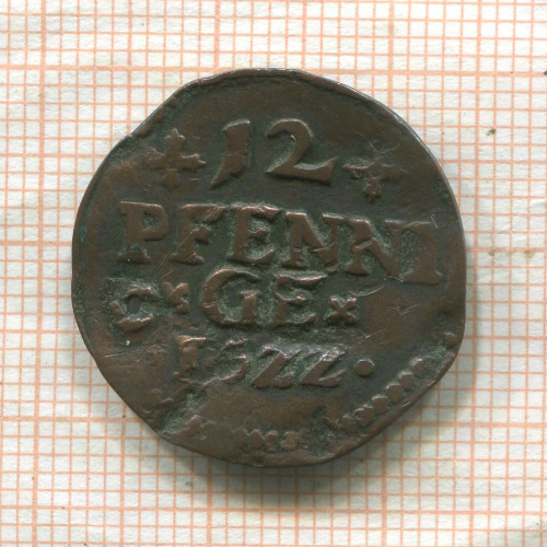 12 пфеннигов. Эрфурт 1622г