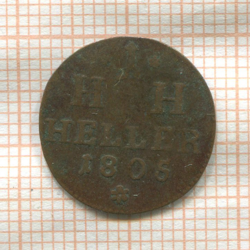 1 геллер. Саксен-Хильдбургхаузен 1805г