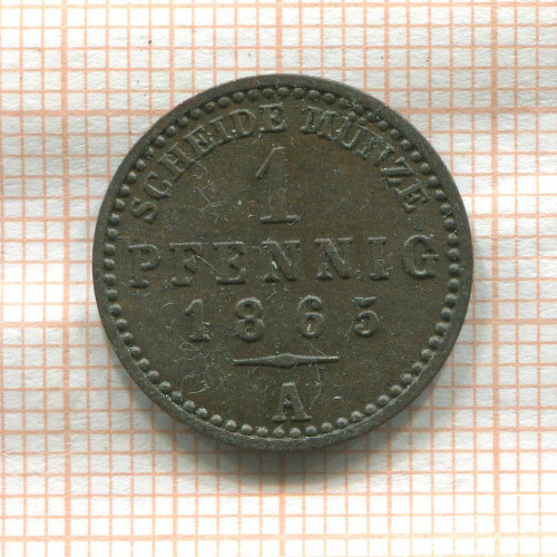 1 пфенниг. Саксен-Ваймар-Эйзенах 1865г