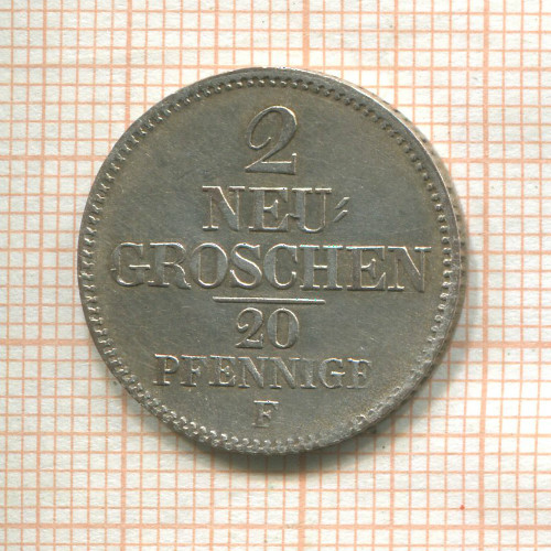 2 гроша. Саксония 1856г