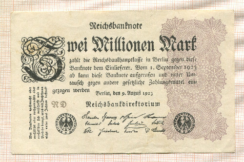 2000000 марок. Германия 1923г