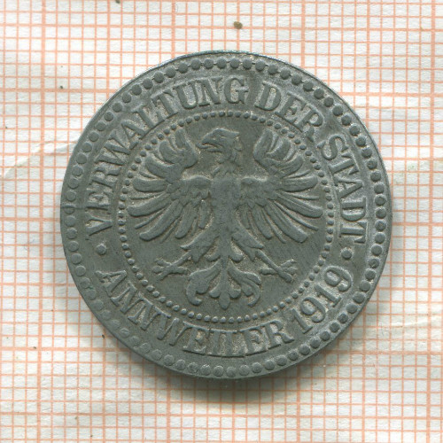 Нотгельд. 50 пфеннигов. Германия. Анвайлер