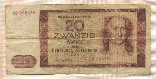 20 марок. ГДР 1964г