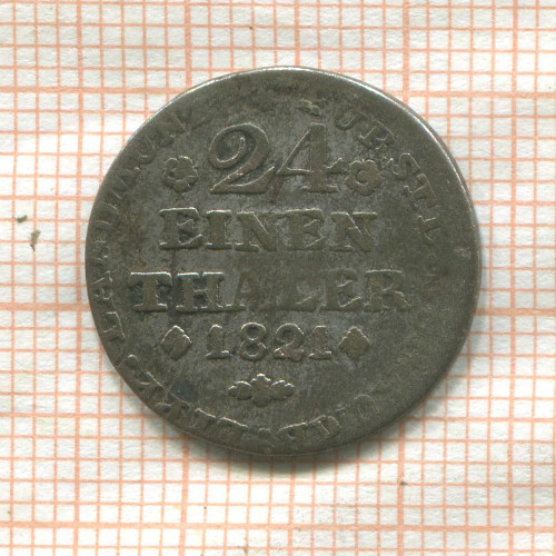 1/24 талера. Шаумбург-Липпе 1821г