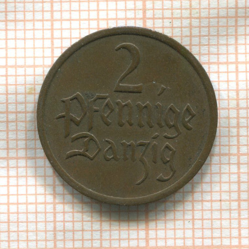2 пфеннига. Данциг 1937г
