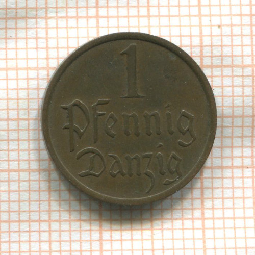 1 пфенниг. Данциг 1937г