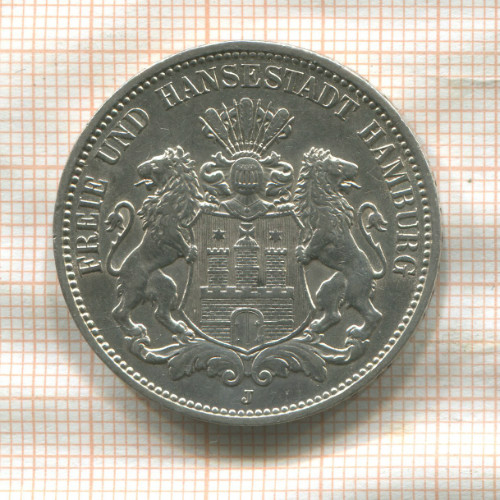 3 марки. Гамбург 1911г