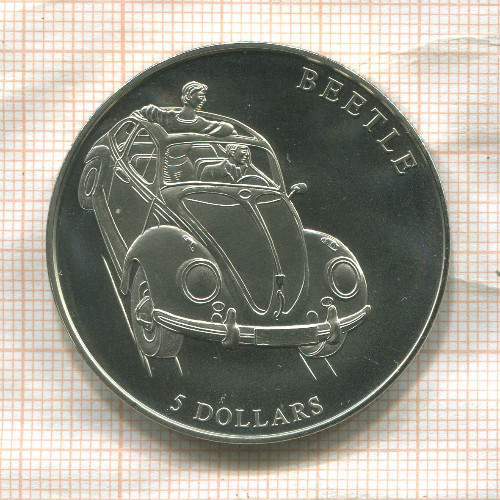 5 долларов. Либерия 2000г