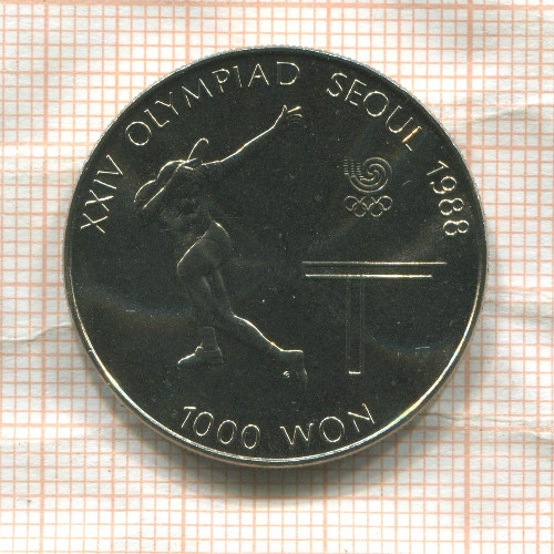 1000 вон. Южная Корея 1988г