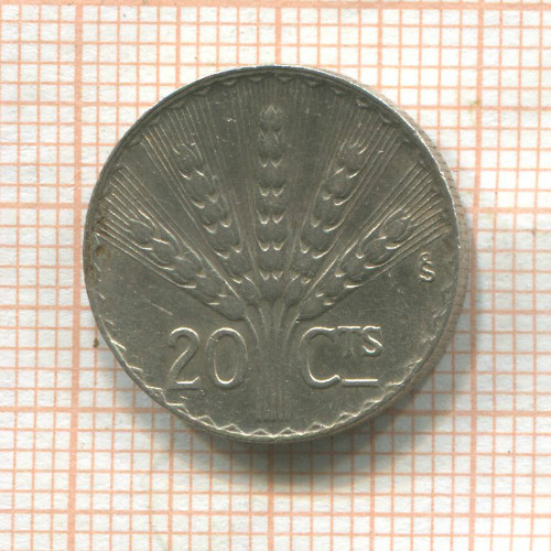 20 сентесимо. Уругвай 1942г