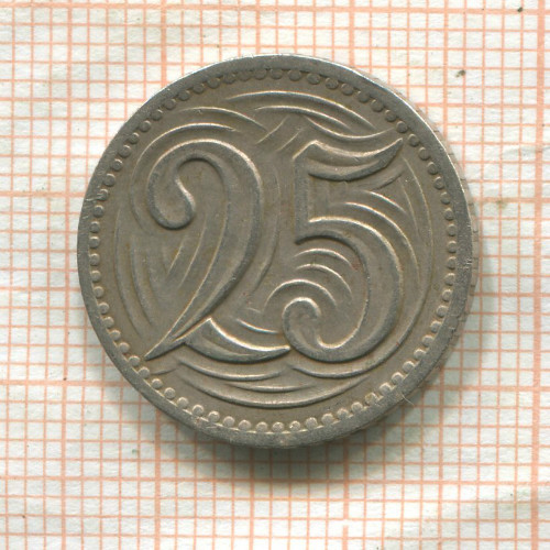 25 геллеров. Чехословакия 1933г