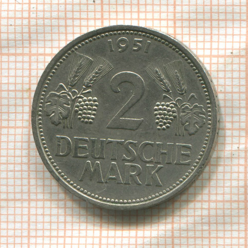 2 марки. Германия 1951г