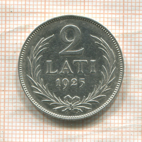 2 лата. Латвия 1925г