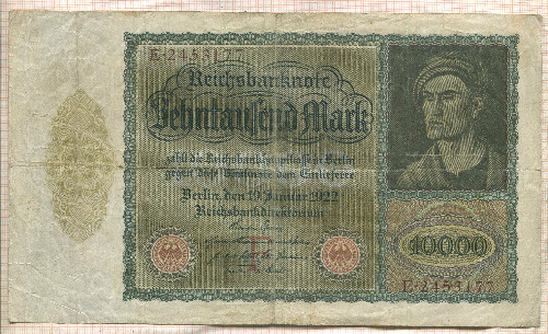10000 марок. Германия 1922г