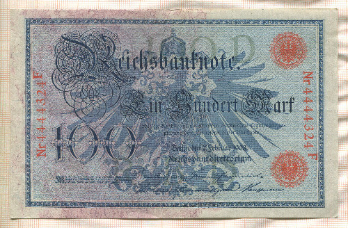 100 марок. Германия 1908г