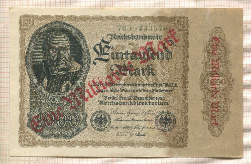 1000000000 марок. Германия 1923г